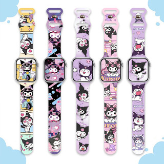 Dây đeo đồng hồ có khóa đôi mềm Dây đeo dây đeo hoạt hình Kuromi cho Apple Watch Ultra 2 / Ultra 49mm S9 S8 7 SE 6 5 4 3 2 SE2 (49mm 45mm 44mm 41mm 40mm 42mm 38mm)