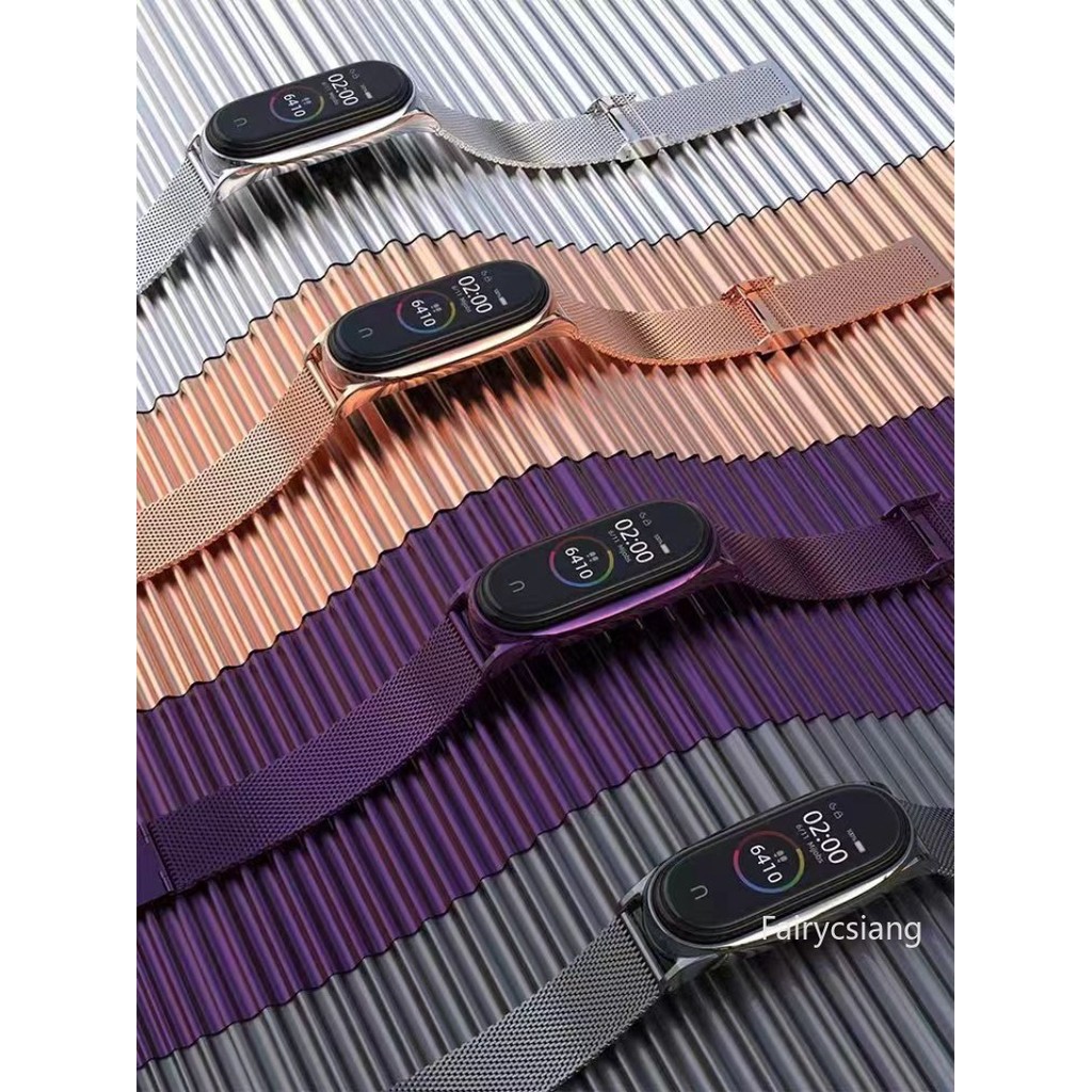 Dây kim loại sang trọng thay thế cho Xiaomi Mi Band 10/9/8/6/5/3/4 NFC, đeo từ tính