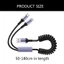 Cáp sạc xe hơi MicroUSB Type C 2 trong 1 BTM có cáp dữ liệu sạc lò xo co giãn cho nhiều thiết bị