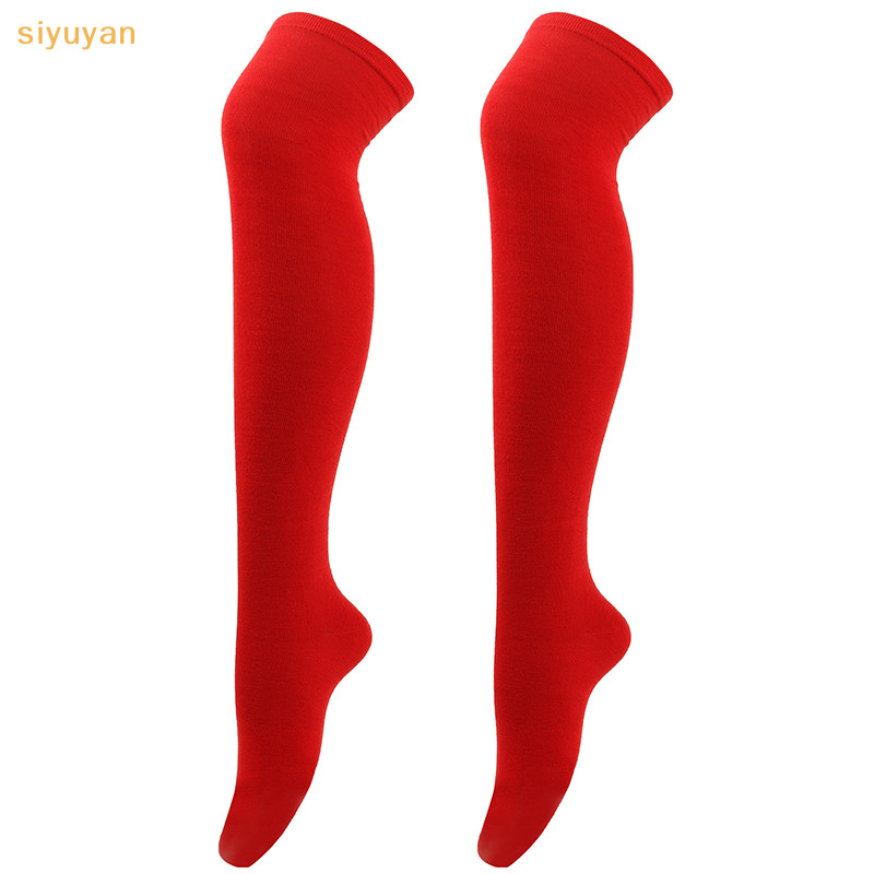 Siyuyan Mới Giáng Sinh Tất Sọc Dài Tất Đầu Gối Đùi Cao Cấp Nữ Sinh Halloween JK Đồng Phục Giáng Sinh Cosplay Phụ Kiện VN