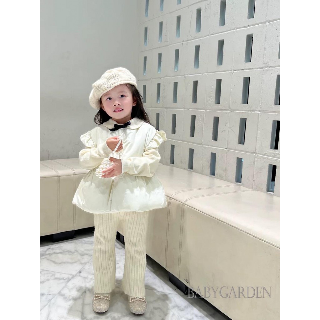 / / -kids / Bé gái Nút Bướm Ấm Áp Cotton Đệm Áo Dày Ngọt Ngào Thu Đông Áo Khoác Áo Khoác Ngoài