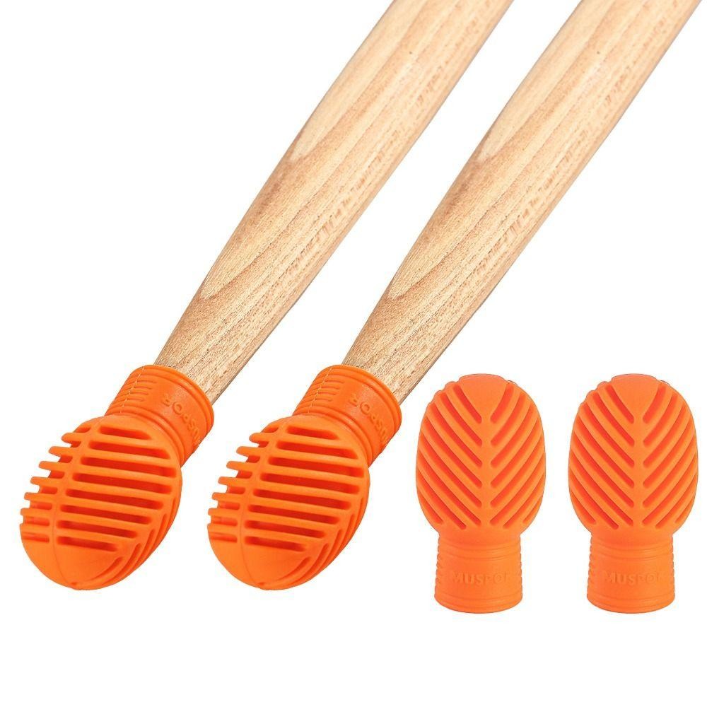 Đầu gậy trống ODAKA, Đầu thực hành cần trống im lặng bằng silicon, 2 chiếc giảm chấn Tắt tiếng Phụ kiện gõ cho người mới bắt đầu