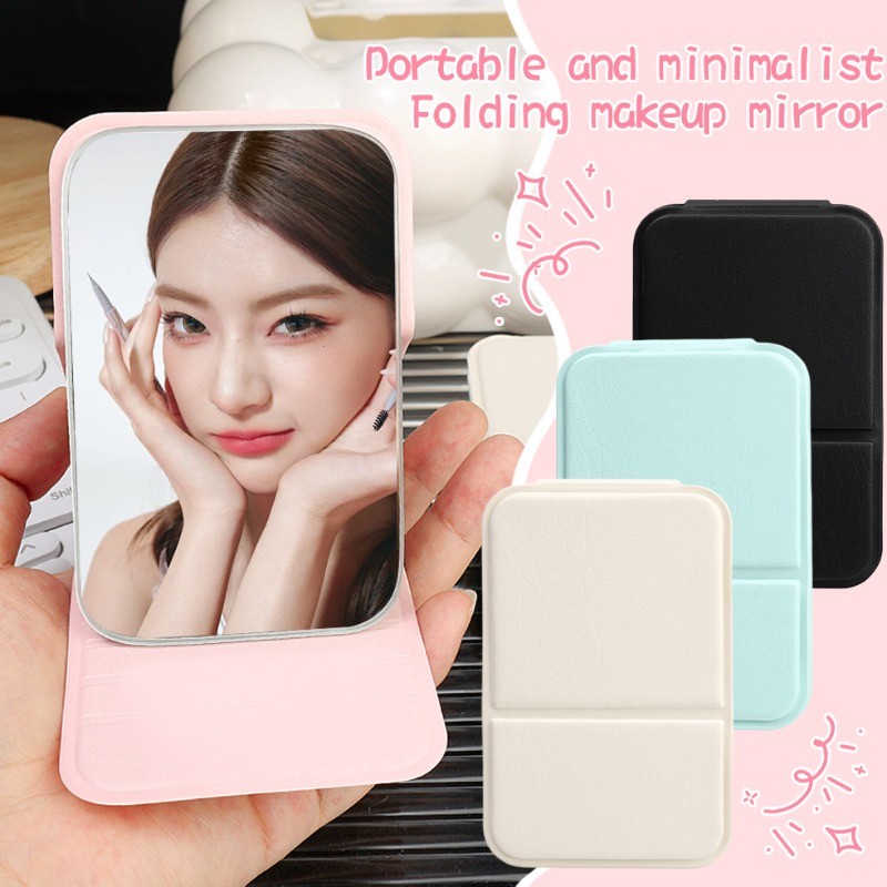 [Nổi bật] Gương trang điểm gấp - Kính nhìn độ phân giải cao - Gương để bàn - Dụng cụ làm đẹp - Đơn giản, di động, chống rơi, đầy màu sắc - Đồ dùng phòng tắm