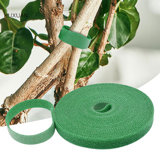 Huxuan 1 / 3 / 5M Dây buộc thực vật bằng Nylon Có thể tái sử dụng Móc vòng dây buộc màu xanh lá cây Băng keo tre Hỗ trợ bọc mía tại nhà Phụ kiện sân vườn RFT