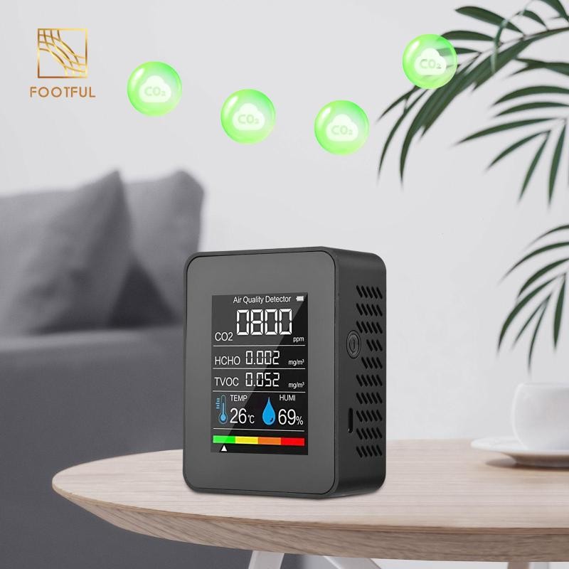 Máy kiểm tra chất lượng, màn hình, Máy phân tích CO2 cao cho sân,máy đo co2 trong nhà, Phát hiện trong nhà và ngoài trời Thử hcho tvoc pm2.5 / 1.0 / 10