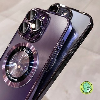 Ốp điện thoại từ tính phong cách CD sang trọng cho Redmi Note 13 12 11 Pro Plus Pro + Note 11s Note 10 Pro Max 5G 4G Vỏ mạ sạc không dây rỗng Vỏ mềm trong suốt mát mẻ