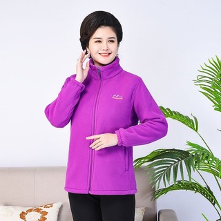 Mùa Thu Đông Mẹ Mặc San Hô Lông Cừu Lông Cừu Áo Nữ Lông Cừu Top Áo Trung Niên Người Cao Tuổi Rời Dày Plus Béo