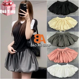 [ CV-84 ] Chân váy bí có quần bí chạy thun bo ống đùi lót bên trong from ngắn lưng thun eo 58-75cm Free Size dưới 54kg