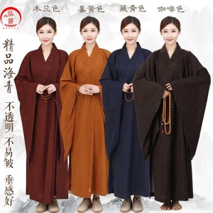 Cao Cấp Opaque Haiqing Layman Quần Áo Nữ Phật Quần Áo Nam Chunhai Qingzen Đền Quần Áo Dài Nâu.