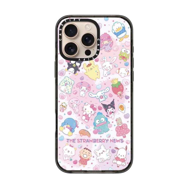 Casetify X The Strawberry News Ốp lưng Acrylic cứng hút từ tính cho Apple IPhone 12 13 14 15 16 Pro Max Plus có hộp