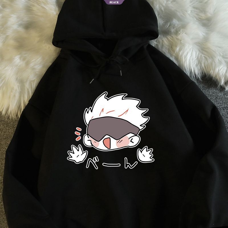 Jujutsu Kaisen Đồng thương hiệu Áo len có mũ trùm đầu mùa xuân thu Satoru Gojo Anime Phim hoạt hình Nhật Bản Áo khoác thứ cấp nam nữ [BL]