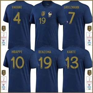 Gh 22-23 World Cup Pháp Sân nhà Áo bóng đá Áo thun Mbappe Griezmann Kante Varane Benzema Sports Tee