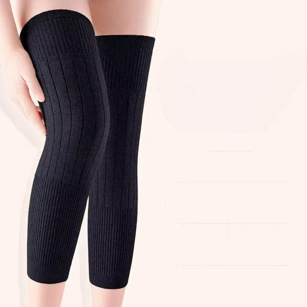YMIFI Chân Ấm Áp, Đen / Xám Cashmere Len Nẹp Đầu Gối Miếng Lót, Chất Lượng Cao Bảo Vệ KneeCap Len Kneepad Đầu Gối