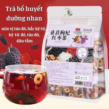 Trà Dưỡng Nhan Bổ Huyết Trà Táo Đỏ Dâu Tằm Hắc Kỷ Tử Kỷ Tử Đỏ - Lotso Candy