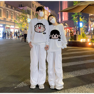 Thu Đông 2025 plus Lông Cừu Dày Cặp Đôi Dài Tay Áo hoodie Nữ Instagram Triều Mặc Áo Len Nam