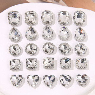 Mùa hè Băng mặt cắt hình giọt nước hình vuông trái tim đào phụ kiện Rhinestone Giày lỗ tự làm giày hoa phụ kiện khóa giày bán buôn