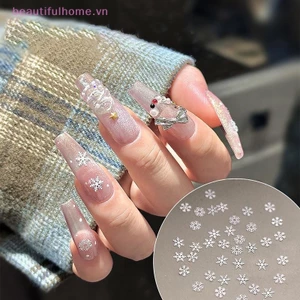 50 Chiếc Giáng Sinh Bông Tuyết Kim Loại Móng Tay Nghệ Thuật Kim Cương Giả Trang Trí Trang Sức Làm Móng Tay Xmas Bộ Đồ Trang Trí [Làm Đẹp]