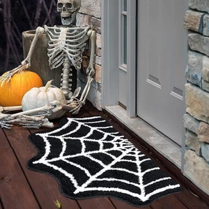 Gcdhome 1 Pha Lê Nhung Sàn Thảm Người Ngoài Hành Tinh Halloween Kinh Dị Đảng Nhện Đen Web Nhập Cửa Trang Trí Lối Vào Chân HOT