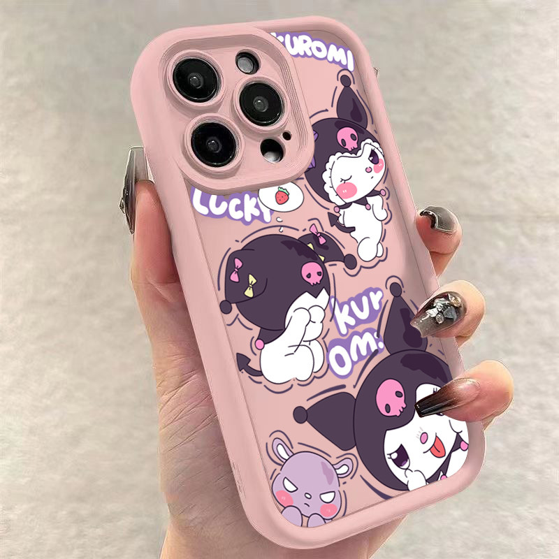 Dành Cho Realme C65 C63 C71 C67 Note 60 50 C53 C55 C35 C51 C15 5i C21Y C11 C25 C25Y C20 5S C20A C17 C33 C30 9i 8 8i 6i 5 7i C31 C21 Hoạt Hình Dễ Thương Giai Điệu Kuromi Silicon Mềm Mờ Bao da