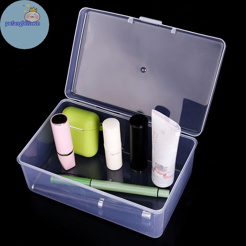Pufangbliss Trong Suốt Lật Cotton Hộp Bảo Quản Trang Điểm Tổ Chức al Photocard Thần Tượng Thẻ Hộp Bảo Quản Hộp Chống Bụi VN