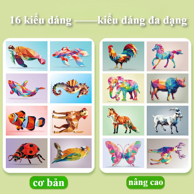 Sticker 3D Xếp Hình Học, Đồ Chơi Phát Triển Trí Tuệ, Hỗ Trợ Giáo Dục Sớm, Dán Tranh & Trang Trí DIY