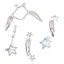 Treeling 10 Chiếc 5 Chiếc Kẹp Tóc Hình Ngôi Sao Pentagram Barrettes Dây Xích Kim Loại Thời Trang Kẹp Tóc Phụ Kiện Cho Các Bữa Tiệc Và