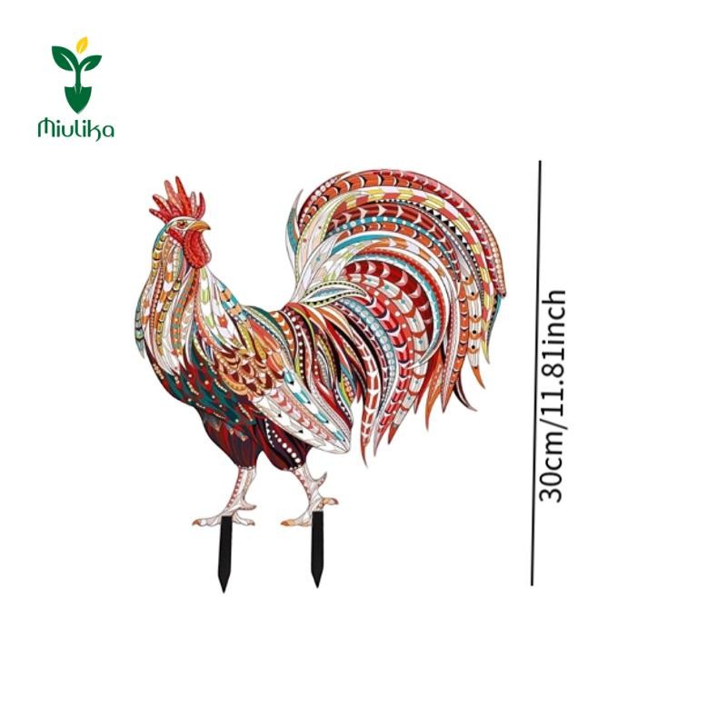 Miulika Gà Trống Vườn Cổ Phần Động Vật Điêu Khắc Nhựa Đứng Sân Cổ Phần Quà Tặng Dễ Dàng Sử Dụng Tượng Gà Trống Cho Sàn Sân Ngoài Trời