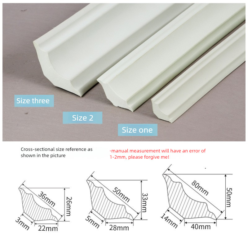 Tự Dính pvc Âm Góc Dòng Phòng Khách Trần Đường Góc Trên Dải Trang Trí Chống Thấm Nước Chống Dầu Tự Dính Góc Đường Tam Giác Cạnh Dải