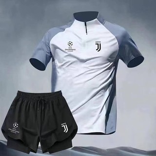 2324 UEFA UEFA Same Style Summer Football Training Suit Sports Suit Men's Running Quick-Drying T-shirt Shorts PWvv