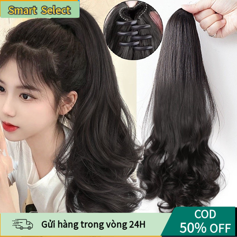 [COD] Tóc Giả Đuôi Ngựa Ngoặm Xoăn Tự Nhiên – Mẫu Mới 2025, Sợi Tơ Cao Cấp