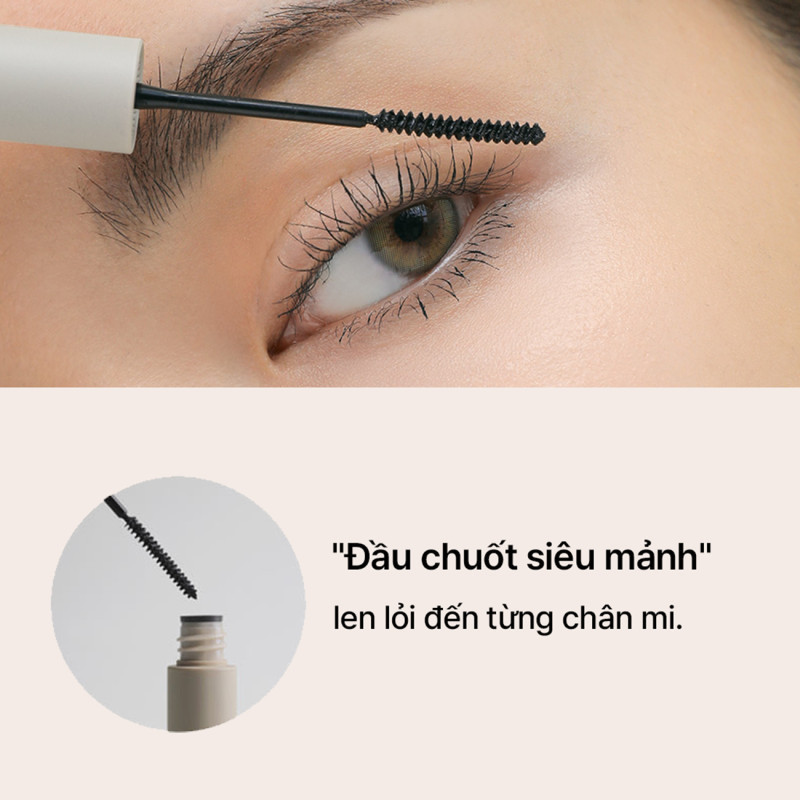 Chuốt Mi 3CE Super Slim Waterproof Mascara Siêu Mỏng Chống Nước, Lâu Trôi