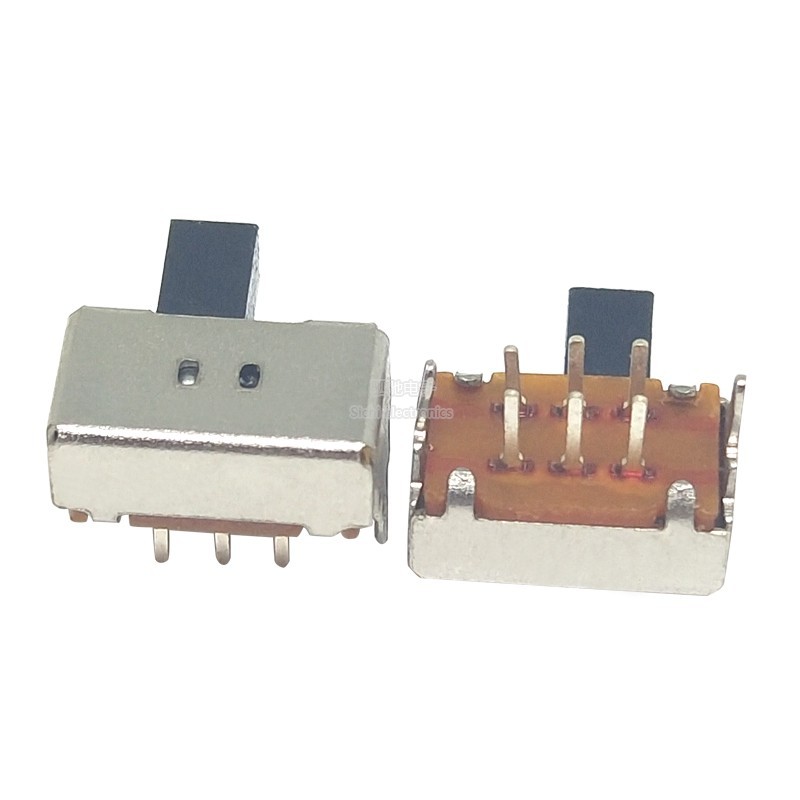 SK22D02 Chiều dài tay cầm Công tắc chuyển đổi 5mm SK-22D02 6 Pin 2P2T Công tắc trượt liên kết đôi ngang