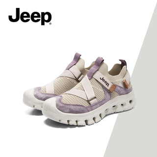Giày thể thao nữ mùa hè mới về JEEP, Giảm sốc nhẹ, Tím thoáng khí, Giày đi bộ đường dài & leo núi chống trượt đa năng
