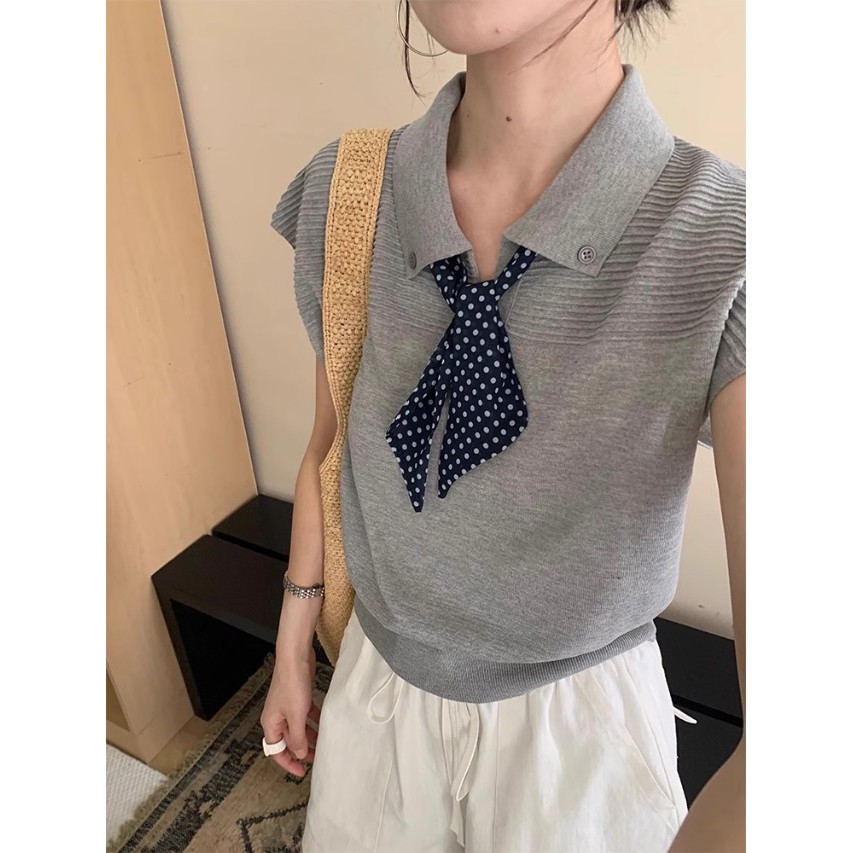 SUXI Áo sơ mi nữ rộng rãi style cổ điển, phù hợp mùa hè