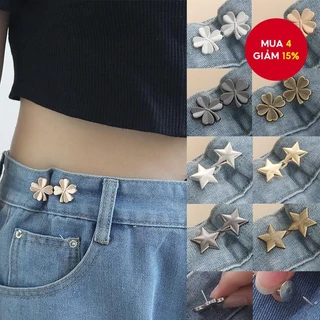 Cặp khóa thắt lưng - Kẹp thắt lưng đàn hồi có thể điều chỉnh, Phụ kiện thời trang cỏ ba lá bốn lá