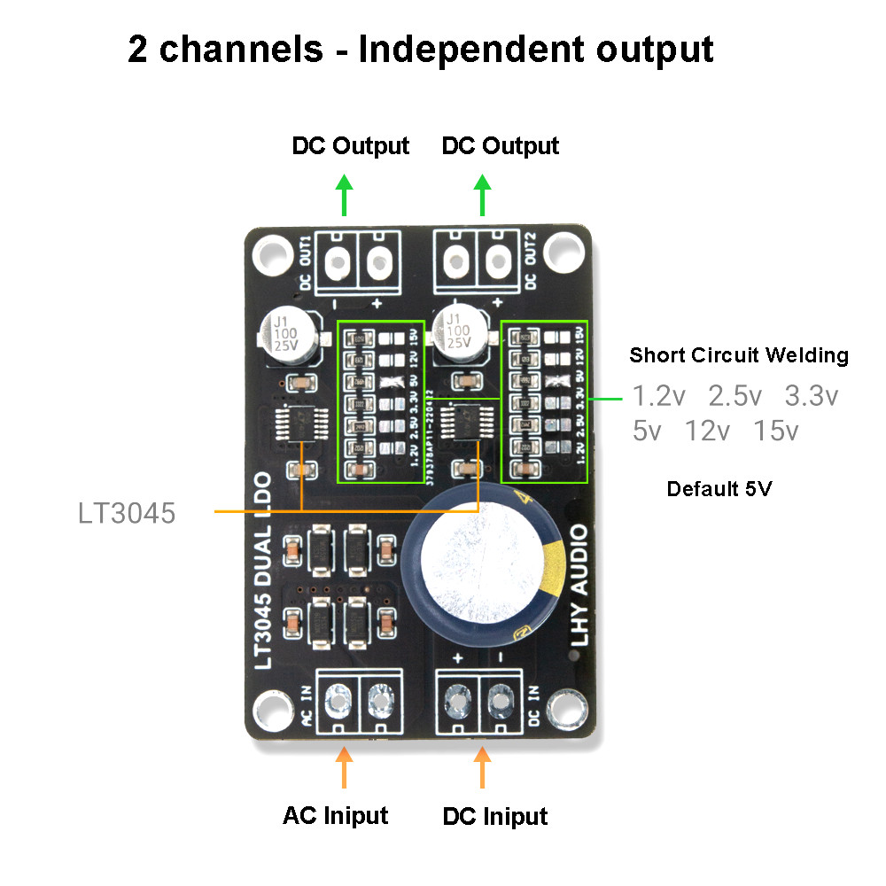 LT3045 Bộ điều chỉnh tuyến tính RF kênh kép Bộ nguồn AC DC ĐẾN 1.2V 2 ...
