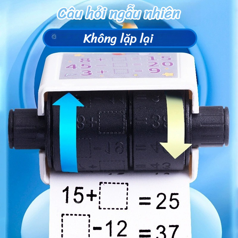 Con lăn phép tính,máy tạo phép toán Cộng Trừ Nhân Chia ngẫu nhiên cho bé - Con lăn phép toán[TẶNG KÈM MỰC IN]