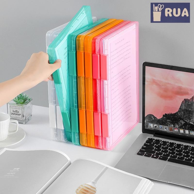 RUA 1 Hộp Tập Tin Di Động Nhiều Lớp, Hộp Tập Tin Trong Suốt Di Động, Hộp Tập Tin PP Nhựa A4, Hộp Bảo Quản Hợp Đồng Chống Thấm Nước Mới