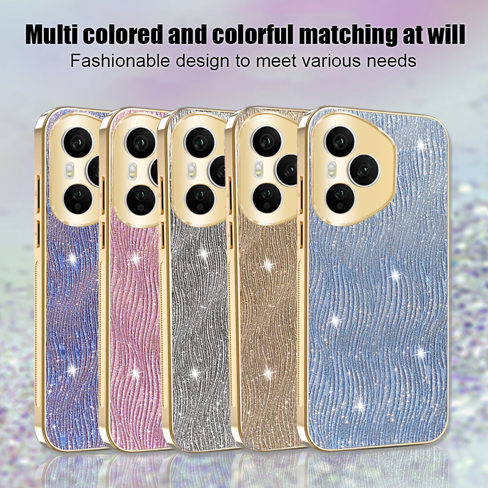 Dành Cho Honor 400 Pro Honor400 Honor400Pro 400Pro 5G gợn Nước Sang Trọng Mạ Điện Cô Gái Vàng Vỏ Điện Thoại Chống Sốc Bảo Vệ Mặt Sau Bìa Cứng