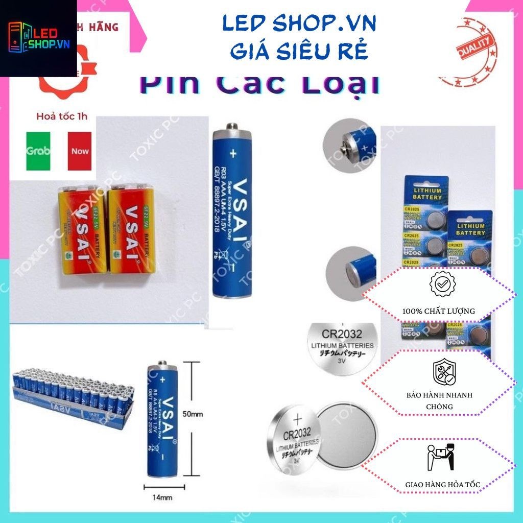 PIN CMOS, Pin 9V, Pin tiểu AA - nhí AAA cho các thiết bị điện tử, cmos ...