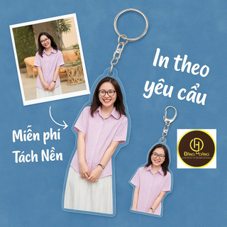 (ĐỦ SIZE)Móc khoá chân dung cắt viền, tách nền THEO YÊU CẦU, móc khoá mica làm quà tặng, quà lưu niệm- DH