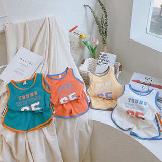 Mùa hè Nguyên Chất Cotton Bé Trai Áo Quần Short Hai Mảnh Bộ Trẻ Em Tay Ngắn Top Bóng Rổ Đồng Phục Thể Thao Phù Hợp Với