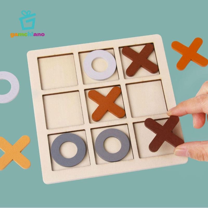 Gamchiano Tic TAC Toe Board Game Family Board Game Tabletop Blocks Noughts và Crosses cho