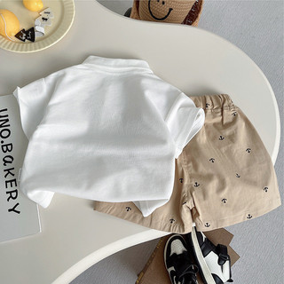 (6m-6Yrs) 2025 Preppy Boy Essentials - Pique Polo + Quần Short Xếp Ly 2 Chiếc