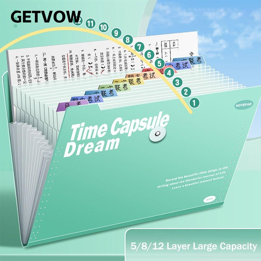 Thư mục tập tin GETVOW A4, Túi đựng đàn Organ chống nước 5 / 8 / 12, Hộp đựng giấy kiểm tra sáng tạo Túi đựng tài liệu lưu trữ phân loại PP Quà tặng
