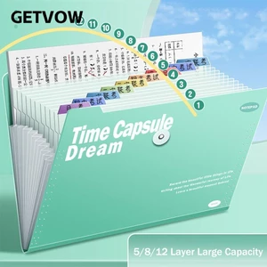 Thư mục tập tin GETVOW A4, Túi đựng đàn Organ chống nước 5 / 8 / 12, Hộp đựng giấy kiểm tra sáng tạo Túi đựng tài liệu lưu trữ phân loại PP Quà tặng