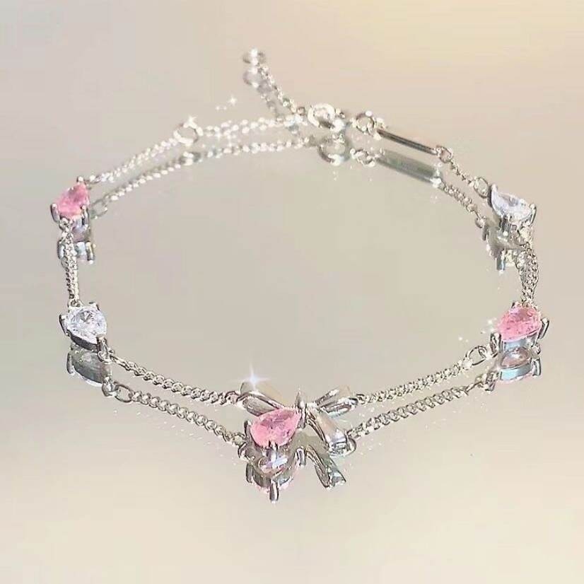 Vòng tay nữ sang trọng cao cấp, thiết kế pha lê zircon và hợp kim, phù hợp làm trang sức tinh tế