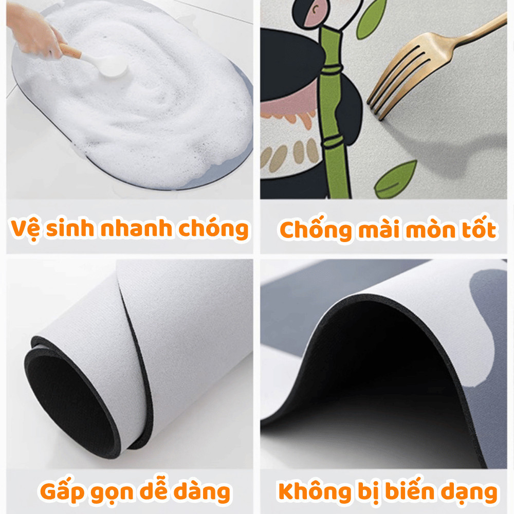 Thảm Lót Sàn Góc Bếp Chữ L Chống Trượt, Thảm Nhà Bếp Thấm Hút Nước, Chống Bám Bẩn, Dễ Vệ Sinh DinoHome