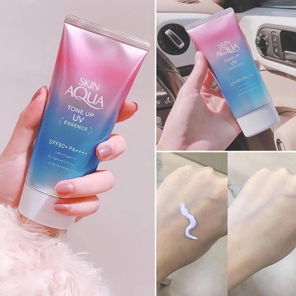 Kem chống nắng hiệu chỉnh sắc da nâng tông Skin Aqua Tone Up Essence, Tuýp lớn 80g