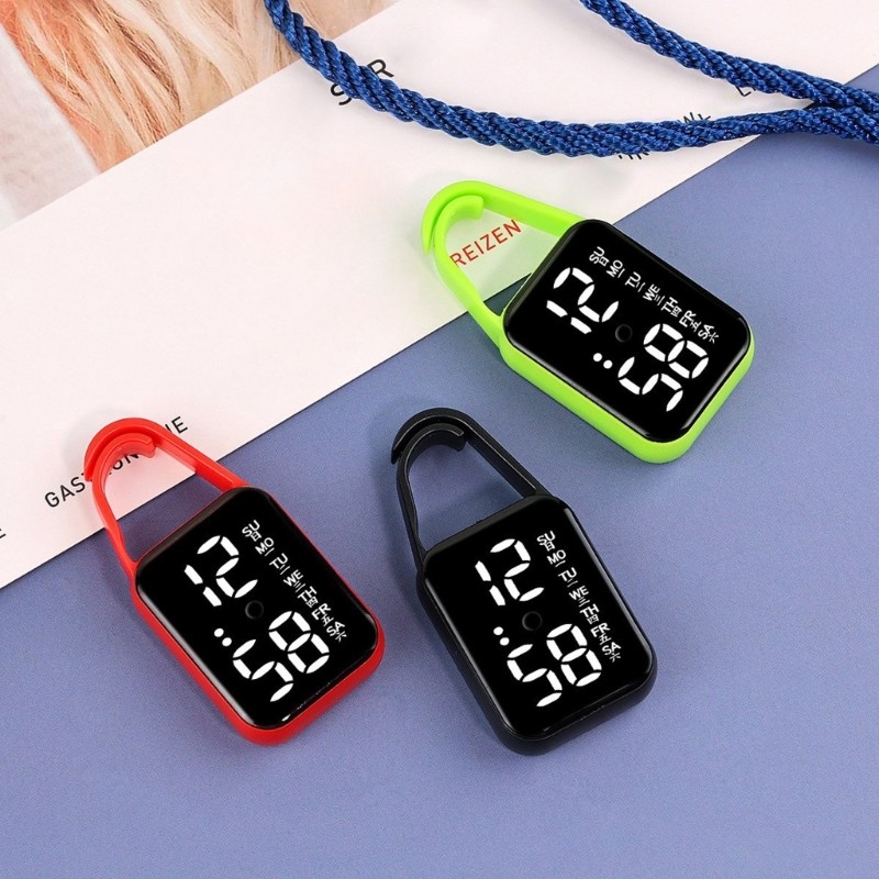 Đồng hồ bỏ túi VIC Móc khóa Đồng hồ kỹ thuật số cảm ứng chống nước Dễ đọc cho học sinh